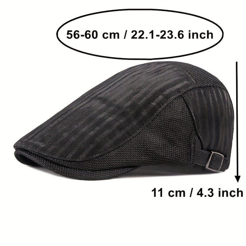 Breathable Mesh Newsboy Caps Summer Sun Protection Golf Hats Duckbill Visor