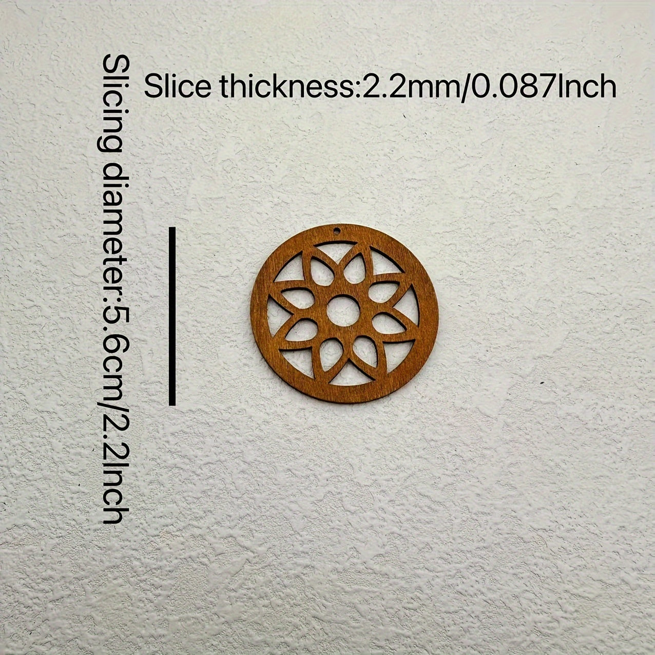 10pcs Round Sliced Pendant Wooden Earrings Necklace Crafts