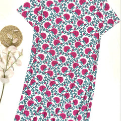 Boho Lounge Dress Plus Size Floral Print Comfort Nightdress