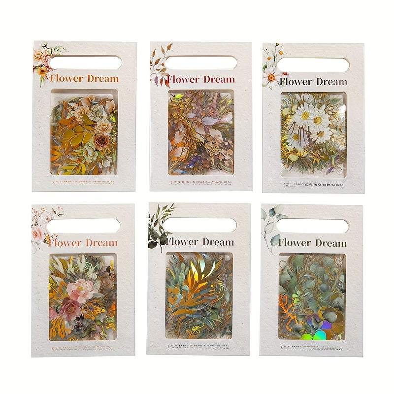 40pcs Vintage Plants & Flowers Stickers for DIY Art Supplies