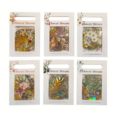 40pcs Vintage Plants & Flowers Stickers for DIY Art Supplies