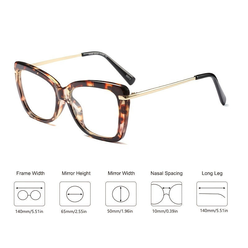 Cat Eye Clear Sunglasses Metal Legs Outdoor Eyewear