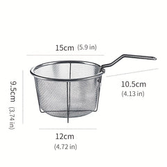304 Stainless Steel Frying Basket Kitchen Steam Rinse Strain