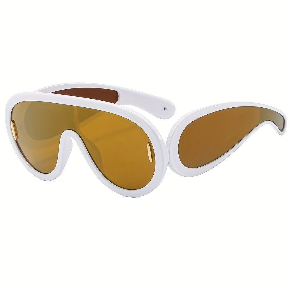 Y2K One piece Sunglasses UV400 Sun Shades For Cycling Summer Beach Party