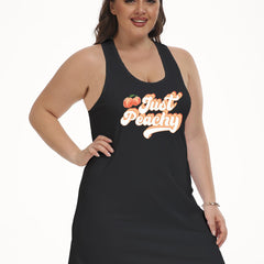  Peach Art Letter Print Lounge Dress