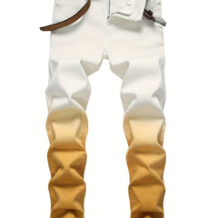 Men's Gradient Straight Denim Jeans with Pockets