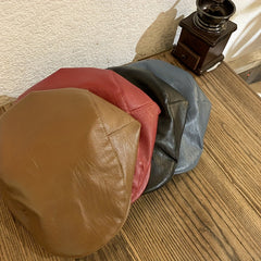 British Retro Leather Beret Hat Men's And Women's All match Newsboy Hat