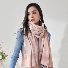 Cashmere Plaid Scarf Winter Warm Checked Scarves For Women