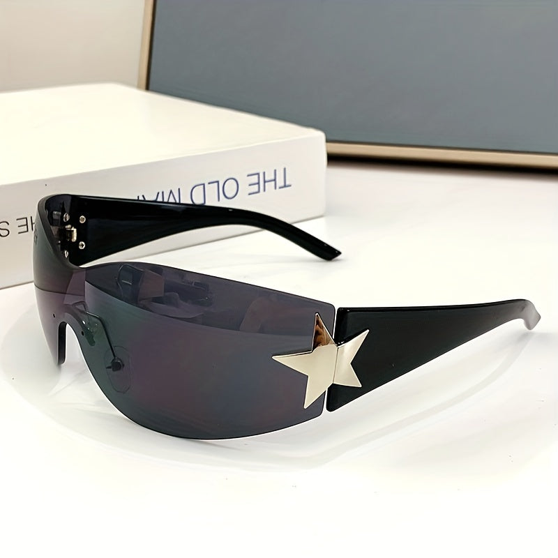 Frameless Sporty Sunglasses Y2K Shades Glasses for Men and Women