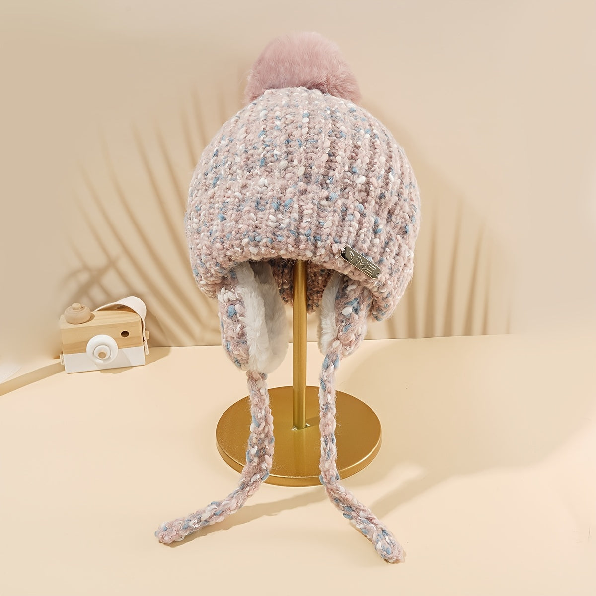 Women's Fleece Lined Cable Knit Beanie Hat for Cold Weather