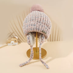 Women's Fleece Lined Cable Knit Beanie Hat for Cold Weather