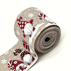 4.57m Christmas Wired Edge Ribbon Rustic Farmhouse Tree Craft Ribbon