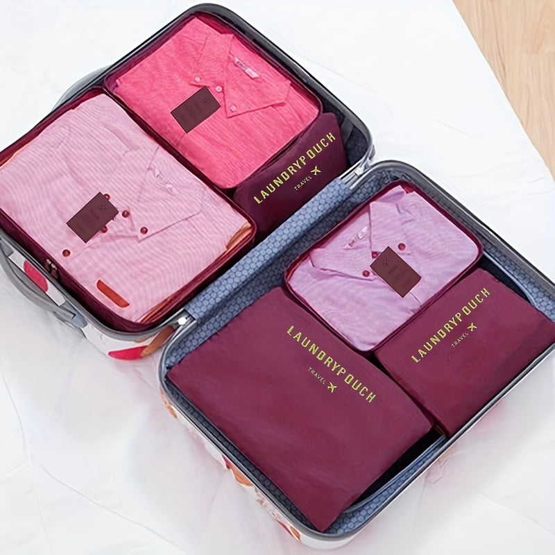 6pcs Travel Organizer Luggage Storage Bag Packing Organizer