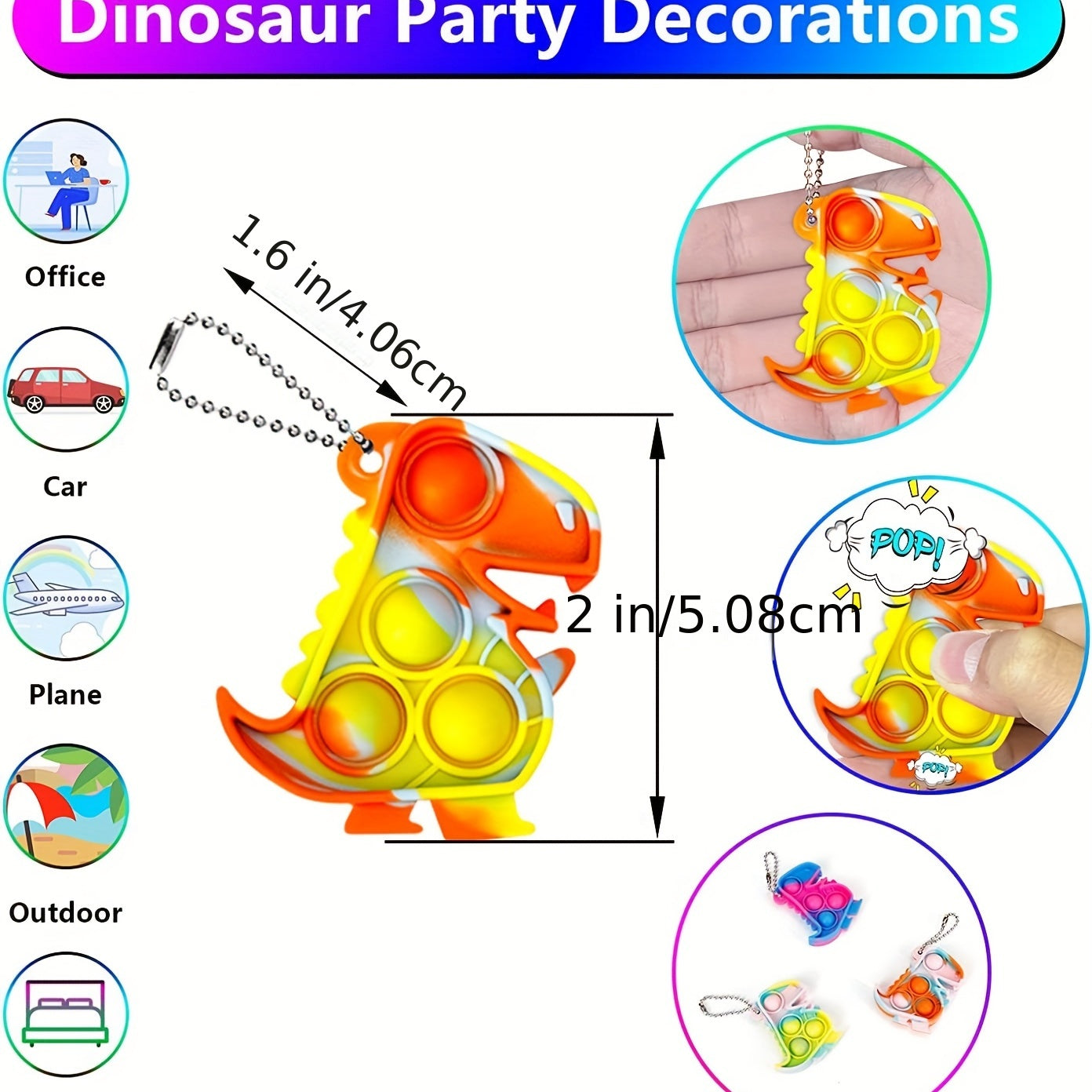 12pcs Random Dinosaur Mini Dino Birthday Party Supplies Fidget Toy Stress Relief