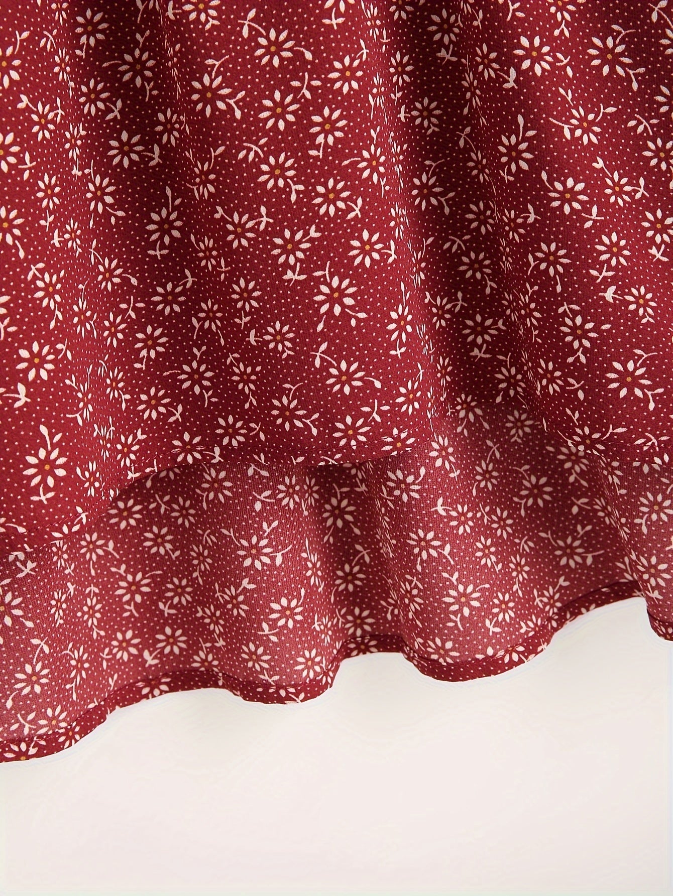  Ditsy Print Short Sleeve Blouse