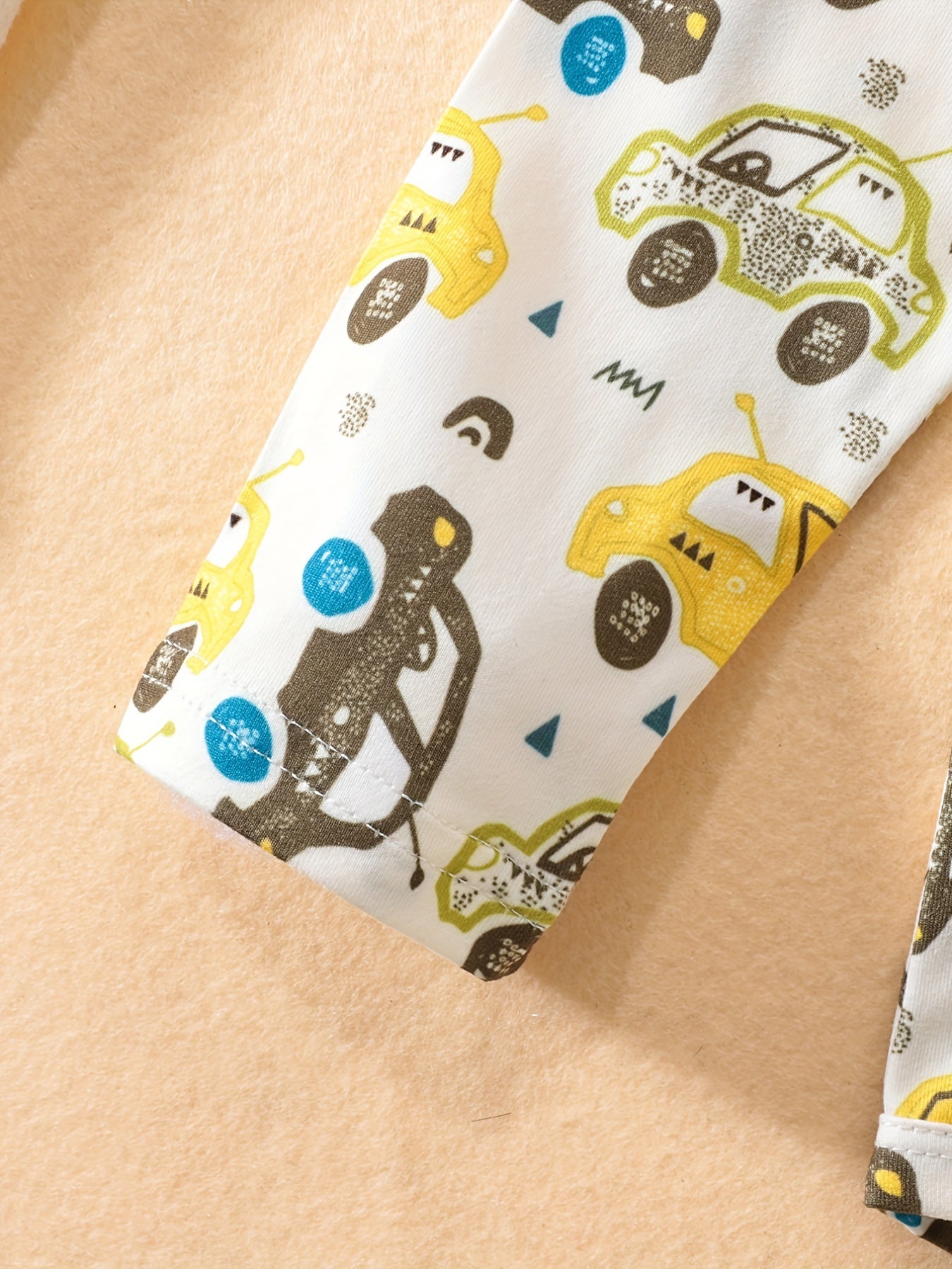 Boys' Triangle Jumpsuits Car Letter Print Rompers 3pcs Set
