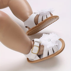 Casual Flower Open Toe Sandals For Baby Girls Lightweight Breathable Anti Slip
