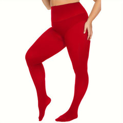  Tummy Control High Waisted Tights Solid Footed Pantyhose
