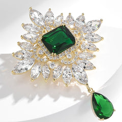 Zircon Crystal Corsage Scarf Clips Brooches Pins Safety Pin Women Girls