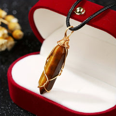 12 Colors Hexagon Pendant Necklace Crystal Lucky Stone Graduation Gift