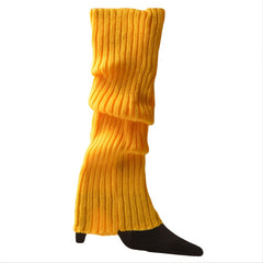 Women's 80s Ribbed Leg Warmers Knitted Crochet Long Boot Socks