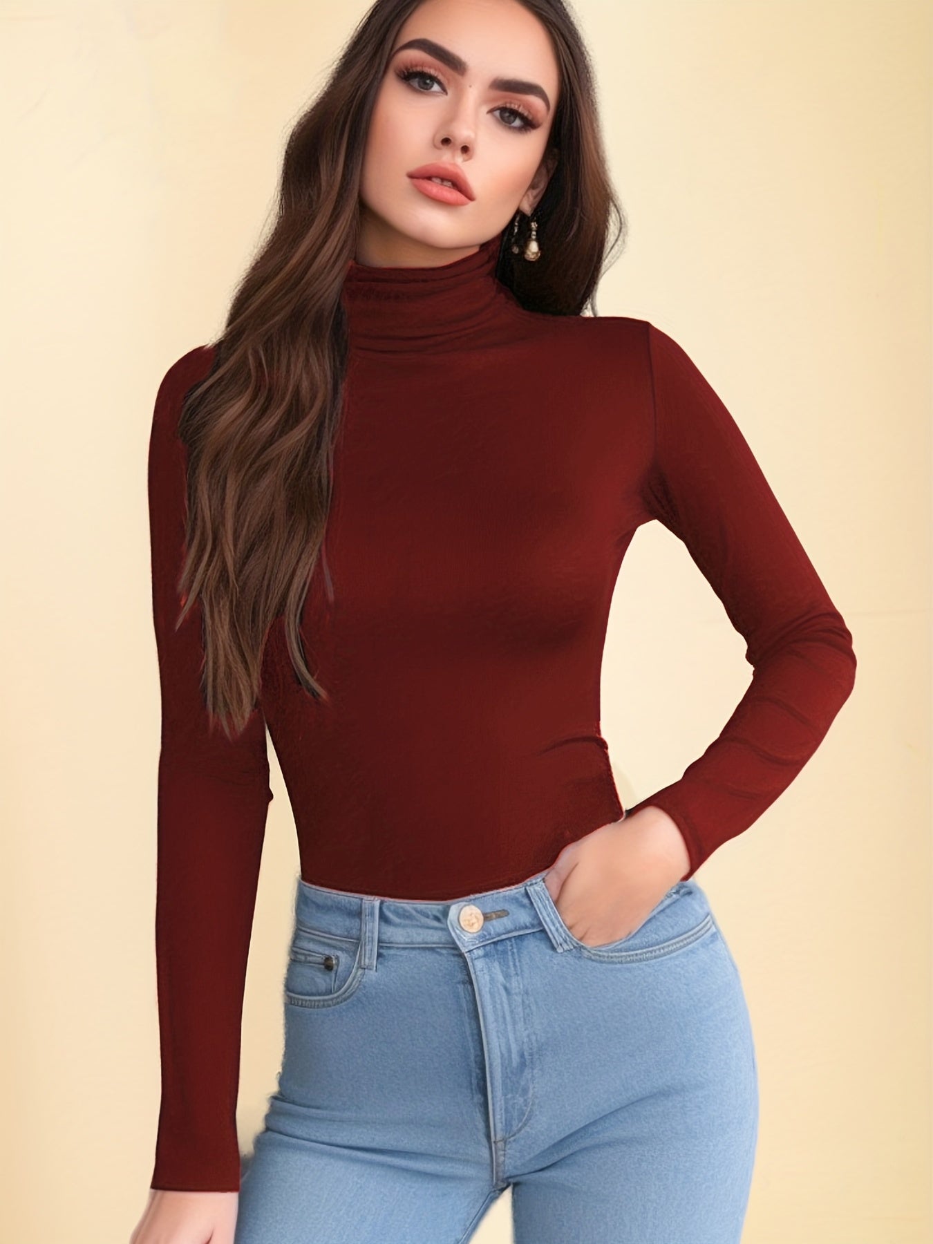 Turtleneck Thermal Underwear Slim Fit Top Women's Lingerie