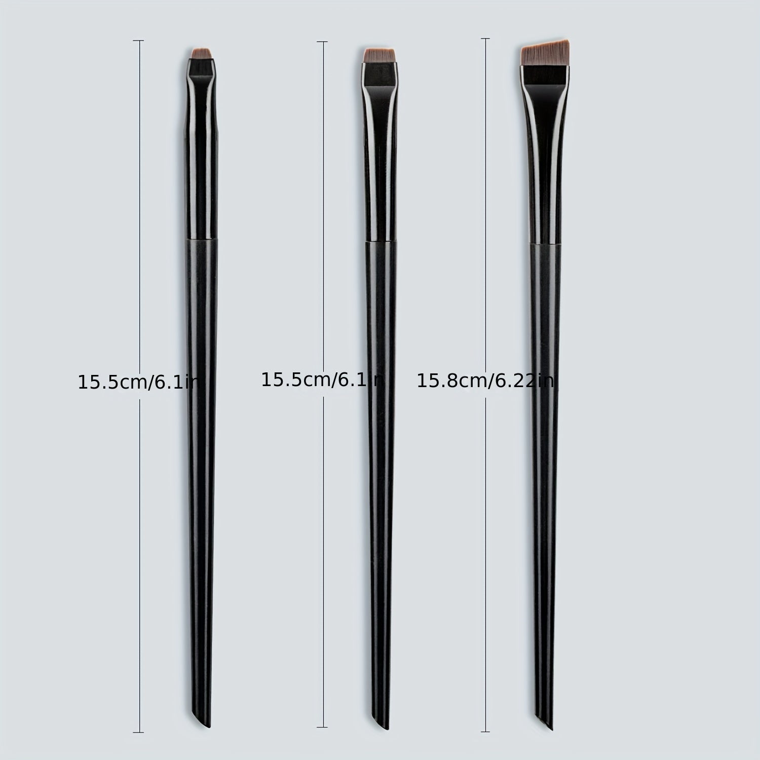 Ultra Thin Eyebrow Brush Set 3Pcs Angled Precision Eyeliner Makeup Brushes