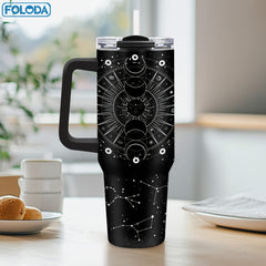 Foloda Stainless Steel Tumbler 40oz Sun Moon Insulated Travel Mug