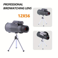 12x56 Monocular Telescope with Tripod for Adults - High Power HD Monocular