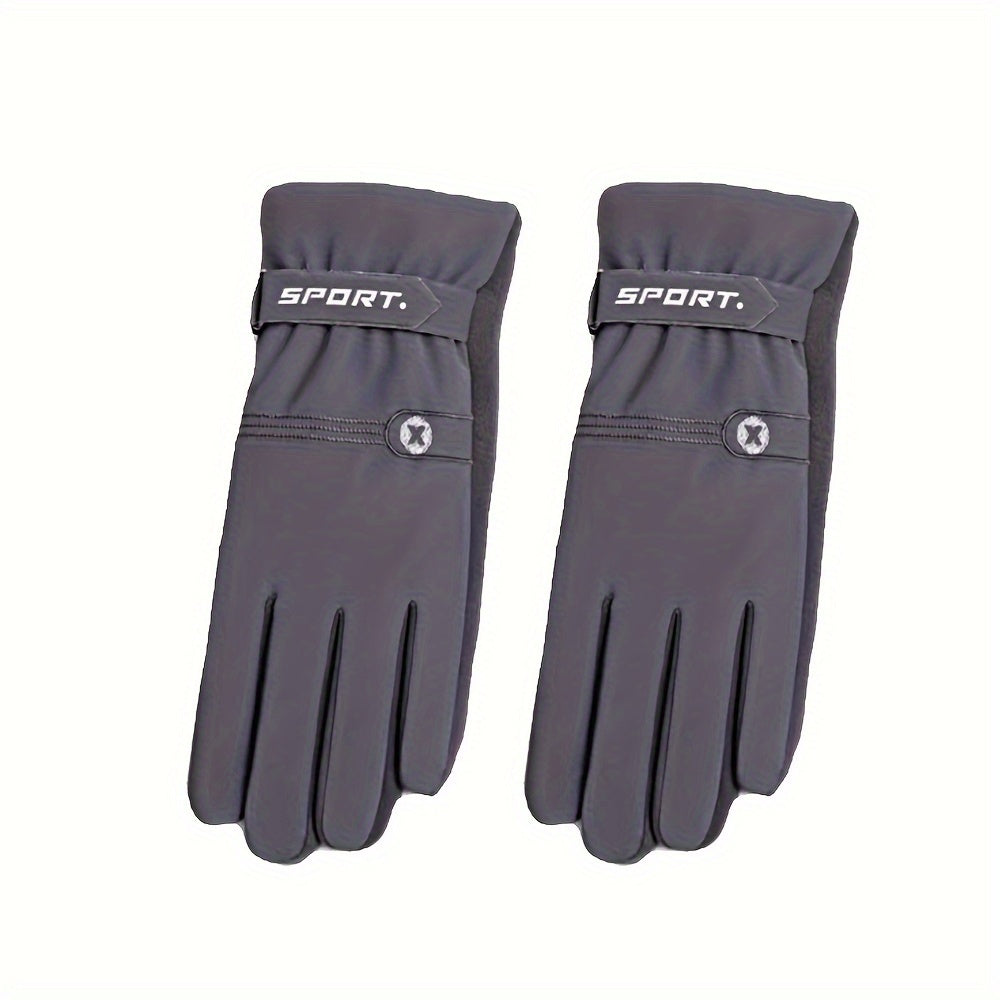 Winter Fleece Lined Warm Gloves Anti Slip Waterproof Touch Screen Gloves