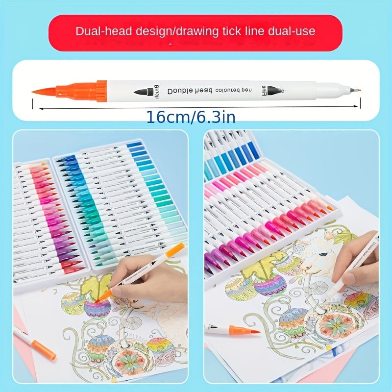 12 Double Ended Manga Art Brush Pen Set for Lettering Drawing & Graffiti Art