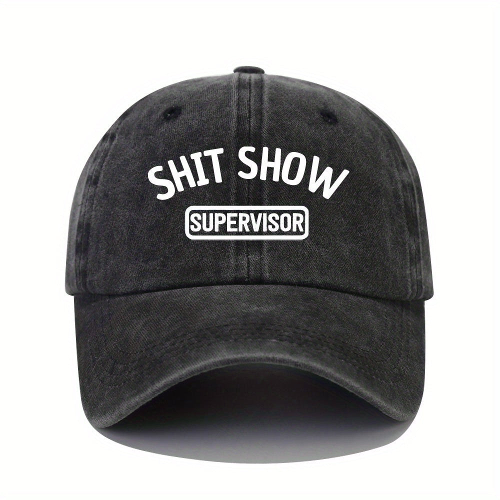 Red Adjustable Summer Mens Peaked Cap Shit Show Print