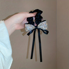 Rhinestone Bowknot Hair Tie Large Scrunchie Hair Band Ponytail Hair Rope