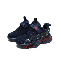 Kids Flame Mesh Basketball Shoes Non Slip Sport Sneakers