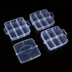 3-Layer Portable Storage Box 18 Grid Clear Plastic Organizer Tool Toy Stackable