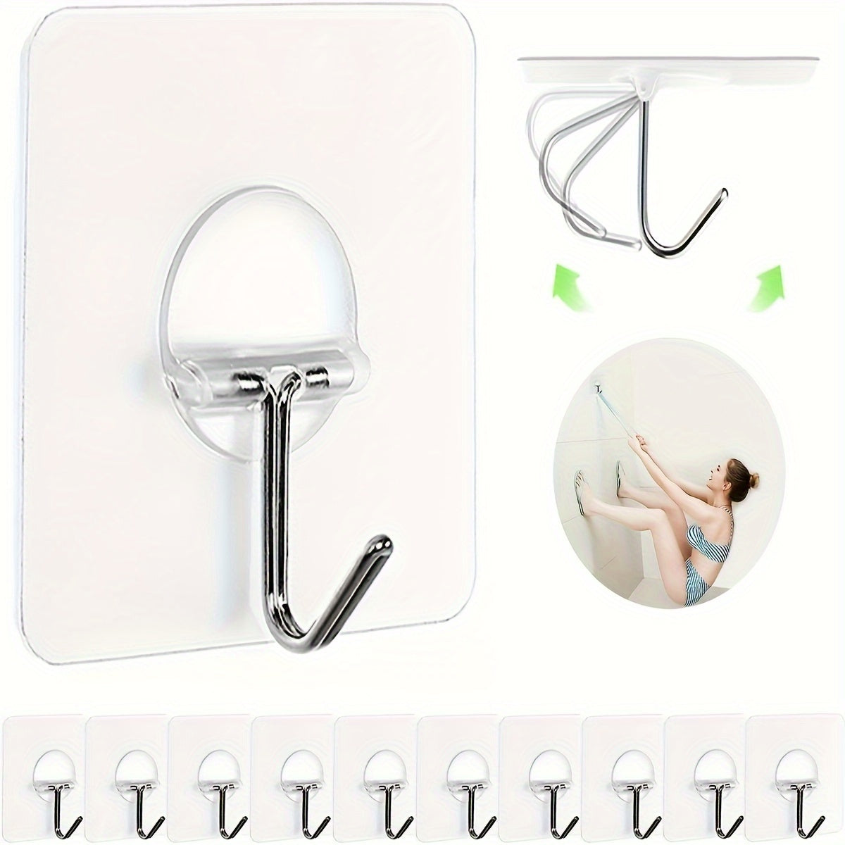 Heavy Duty Adhesive Hooks Towel Coat Hooks Waterproof Kitchen Bathroom