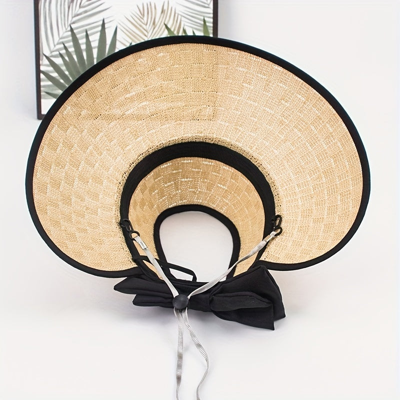Breathable Wide Brim Visor Hat Women UV Protection Travel Beach Hat