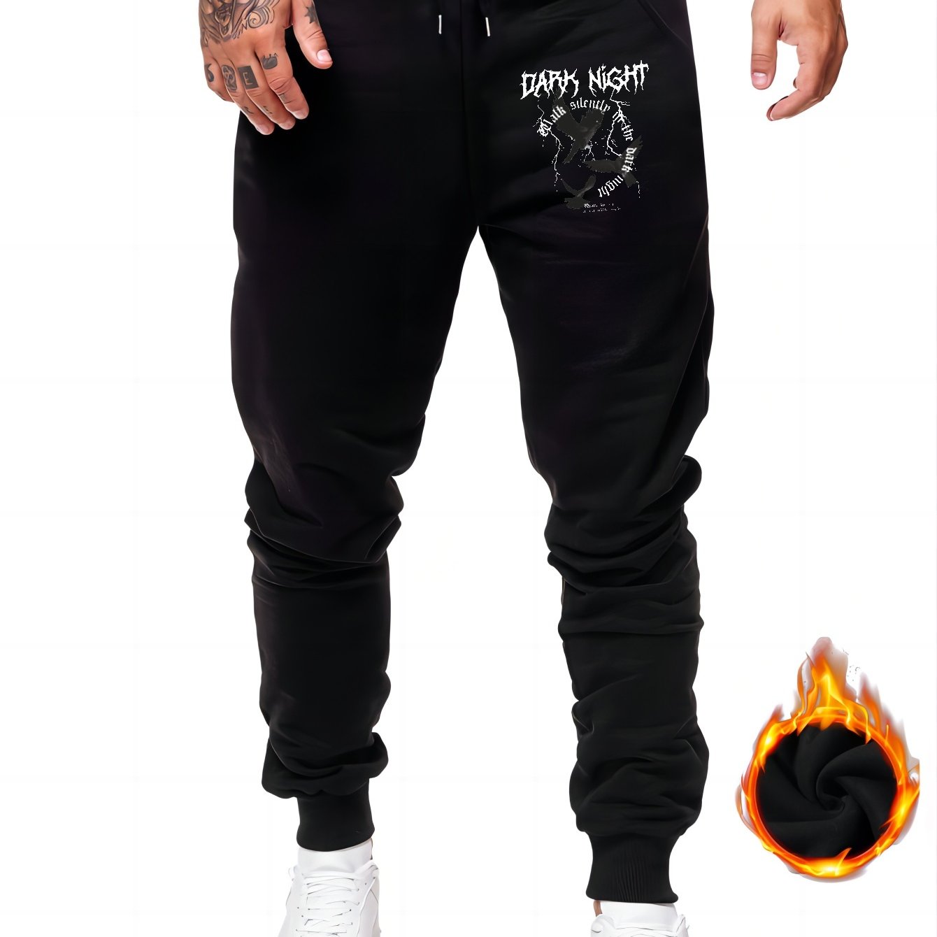 Gothic Dark Night Drawstring Sweatpants Loose Fit Casual Joggers Men