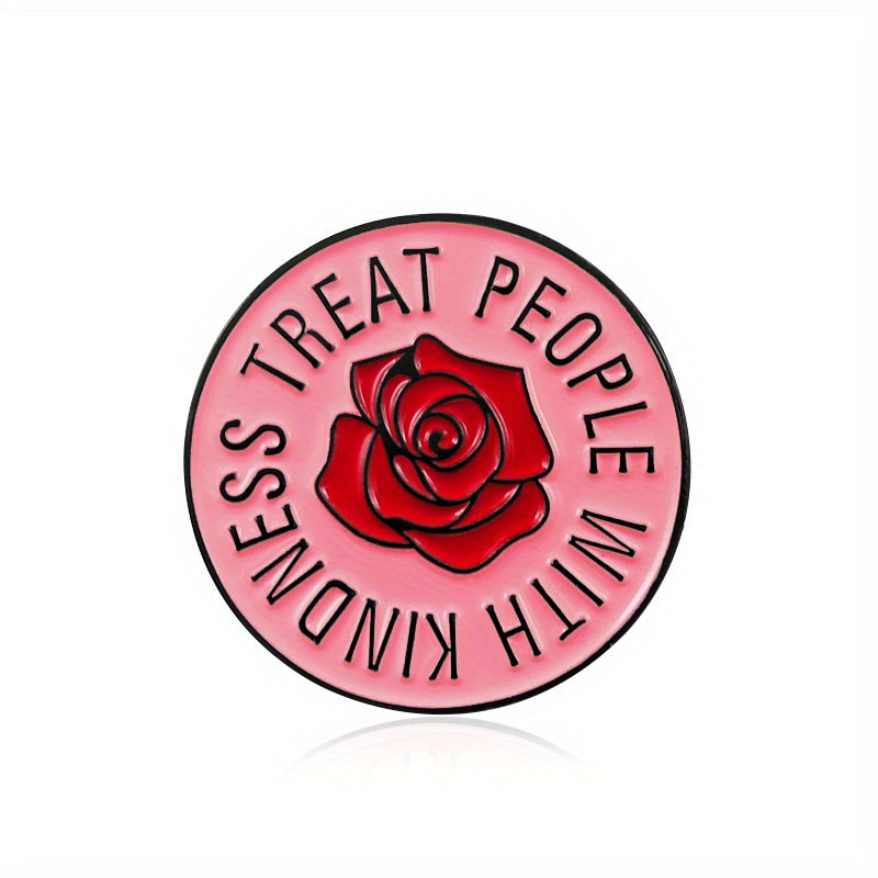 Kindness Brooch Red Pink Round