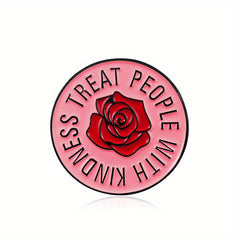 Kindness Brooch Red Pink Round