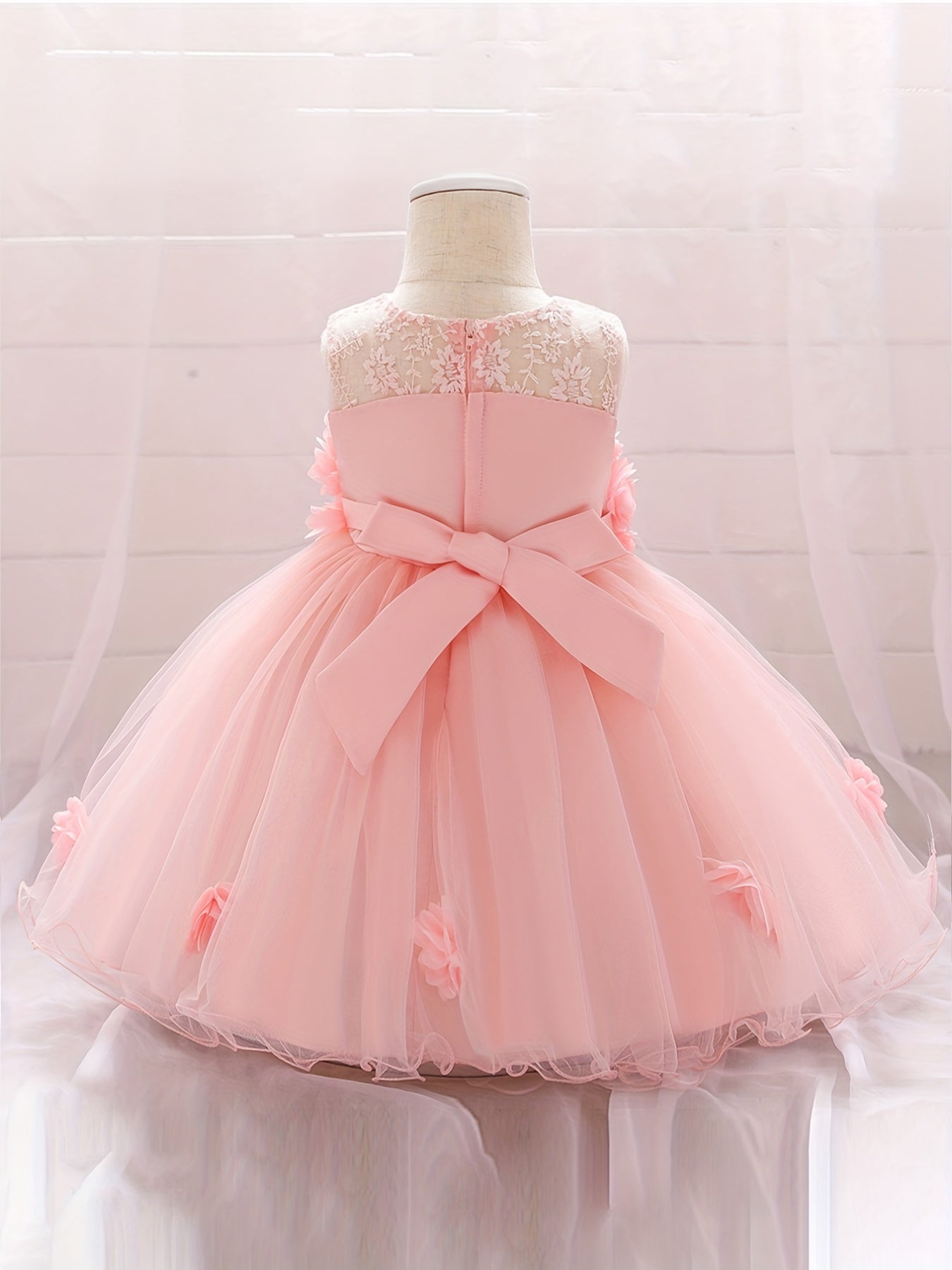Appliques Baby Baptism Flower Girl Dress