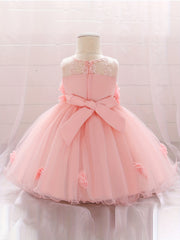Appliques Baby Baptism Flower Girl Dress