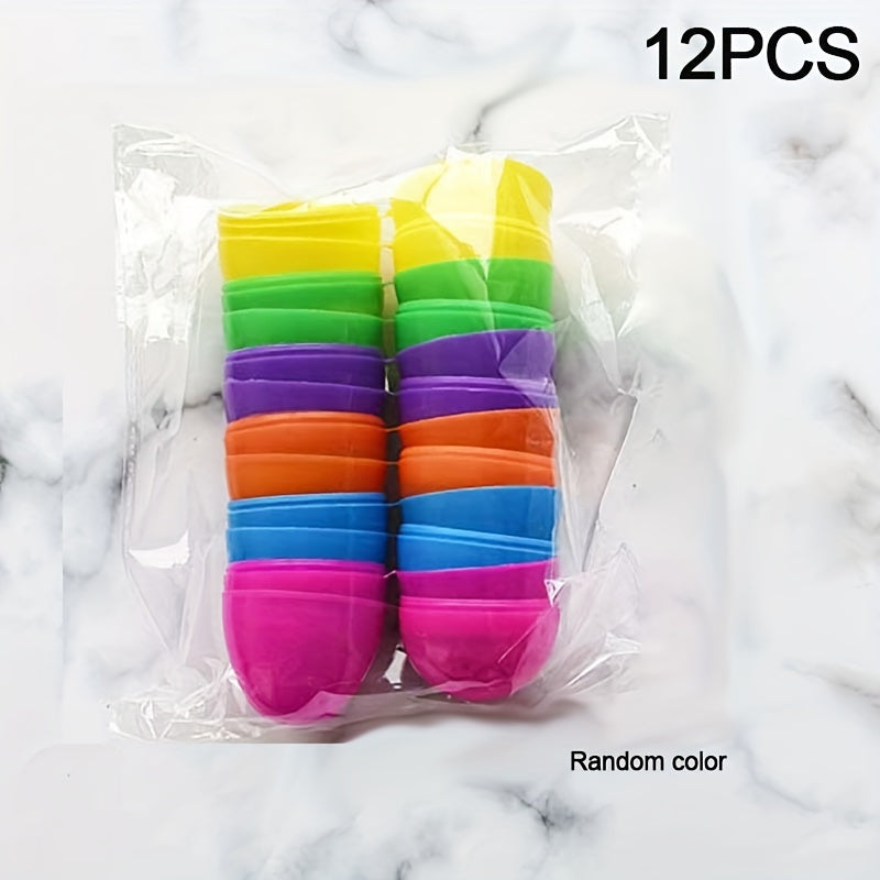 50pc Refillable Easter Egg Hinges Bright Plastic Eggs for Egg Hunts Random