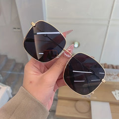 Women's Large Square Sunglasses Metal UV400 Sun Shades Glasses