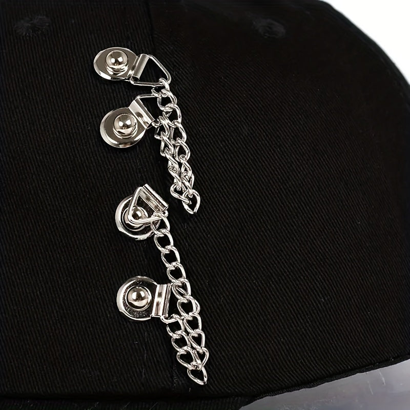 Adjustable Sunshade Baseball Cap With Hoop And Chain