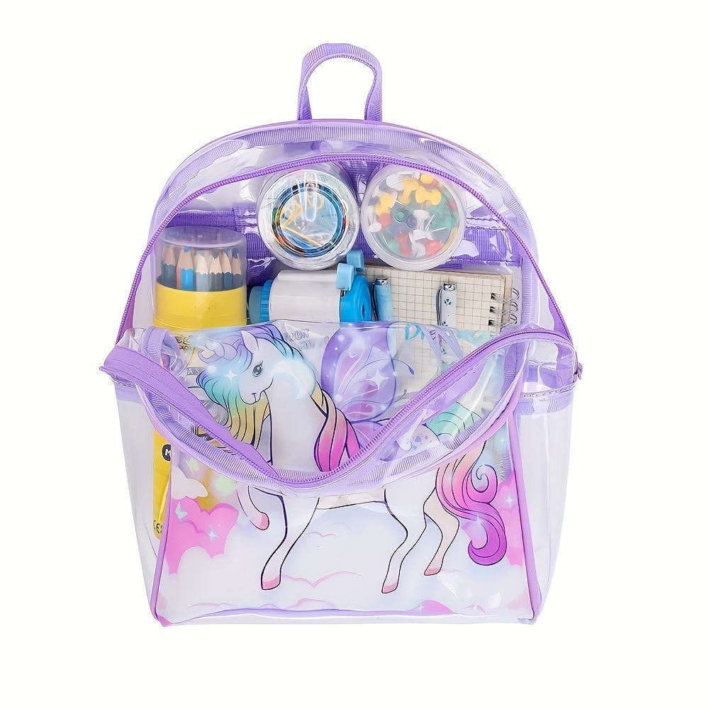 Children's Unicorn PVC Transparent Backpack Kindergarten Schoolbag