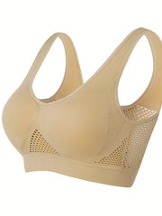  Sports Bra Women's Plus Hollow Mesh Fitness Gym Bra