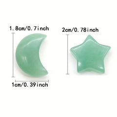15Pcs Natural Stone Crystal Star Moon Healing Mineral Quartz Reiki Gem