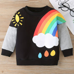 Boys Cartoon Rainbow Print Sweatshirt