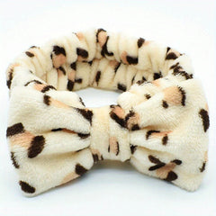 Soft Coral Fleece Bow Hair Band for Women